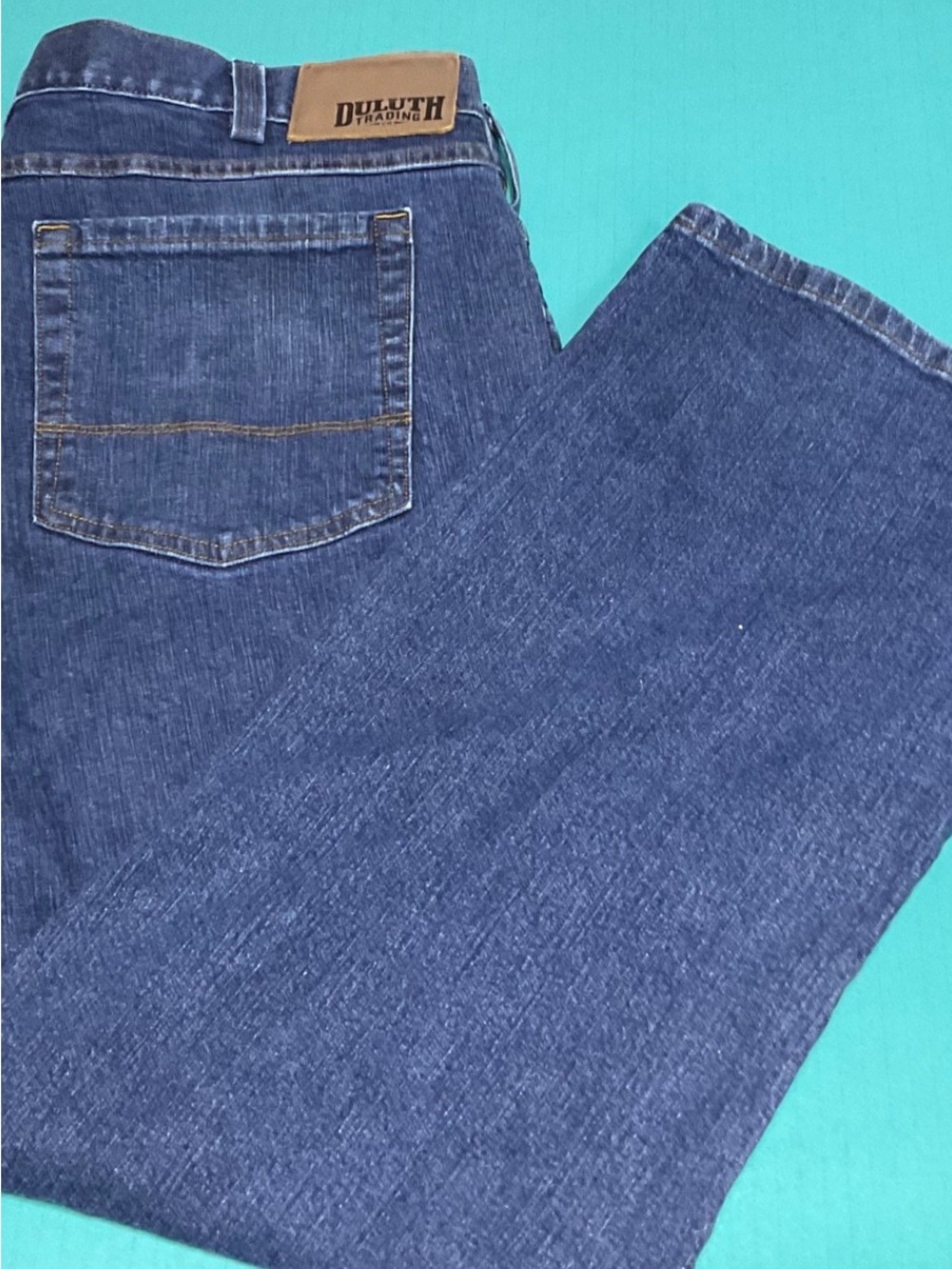 Duluth Trading Co Flex Weekender Jeans Mens 40x30 Relaxed Fit Stretch Denim.